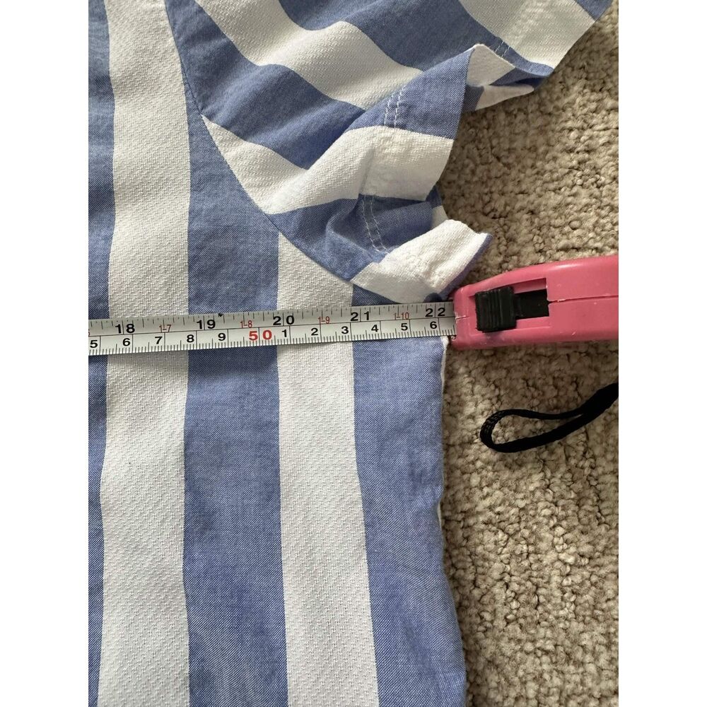 J.Crew Blue & White Striped Popover Cotton Pocket Top - Picture 8 of 9